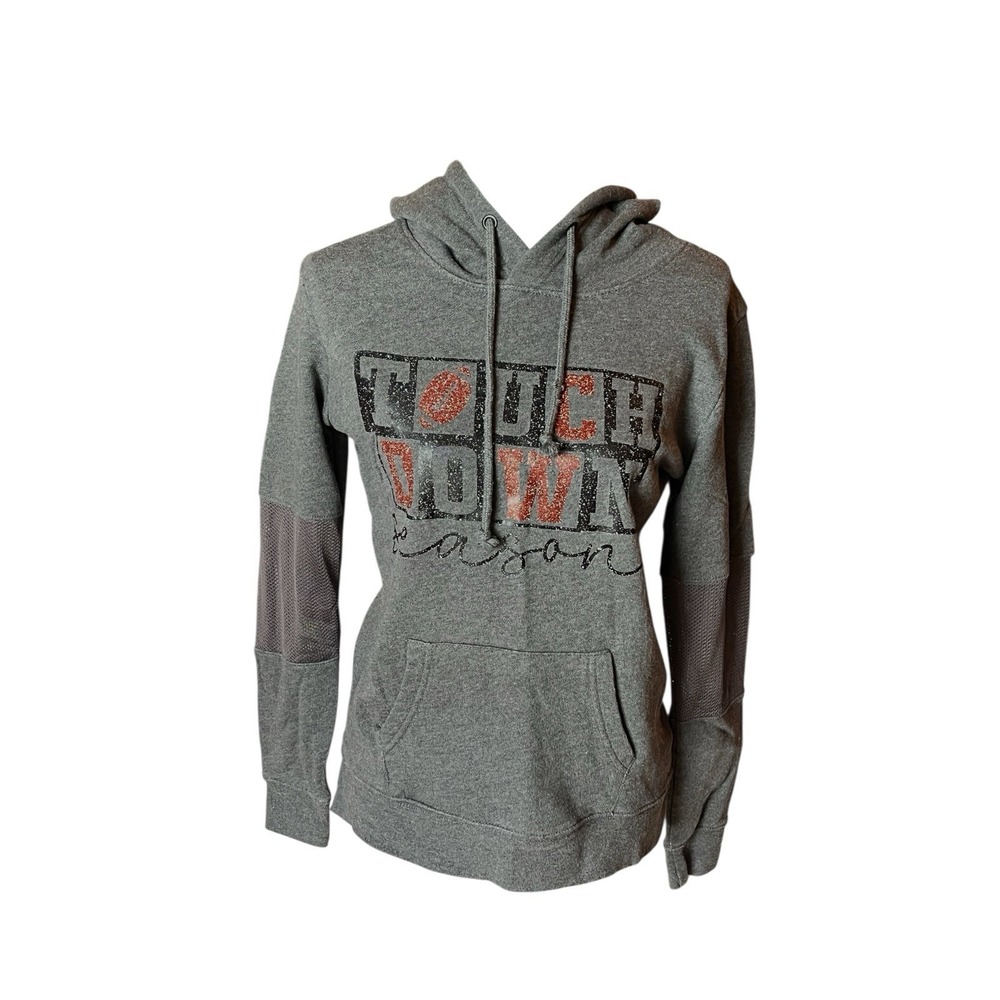 Touchdown Season Women's Hoodie Sweatshirt Size Sm Grey Football Athletic Top